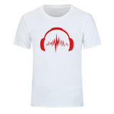 Headphones Sound Waves Men's T-Shirts 100% cotton SJA