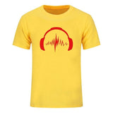 Headphones Sound Waves Men's T-Shirts 100% cotton SJA