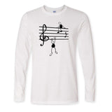 Music Notes Print T-shirt Cotton Long Sleeve Tee SJA