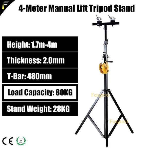 4 Meter Heavy LED Par Light Bracket Hand Crank Tripod Stand