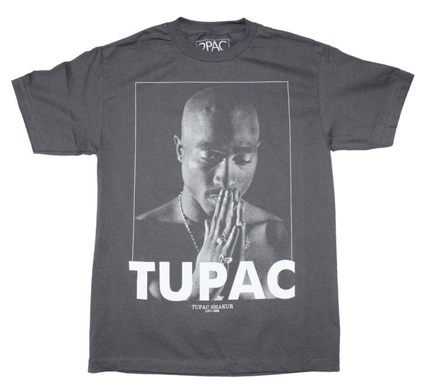 Tupac Praying Charcoal T-Shirt