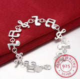 Music notes Bracelet (925 Sterling Silver) for Women Jewelry Accessories