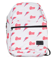 David Bowie All Over Print White Backpack