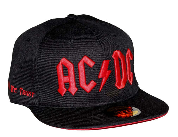 AC/DC Red Logo Flat Bill Snapback Hat