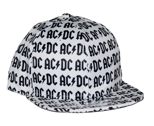AC/DC All Over Logo Flat Bill Snapback Hat