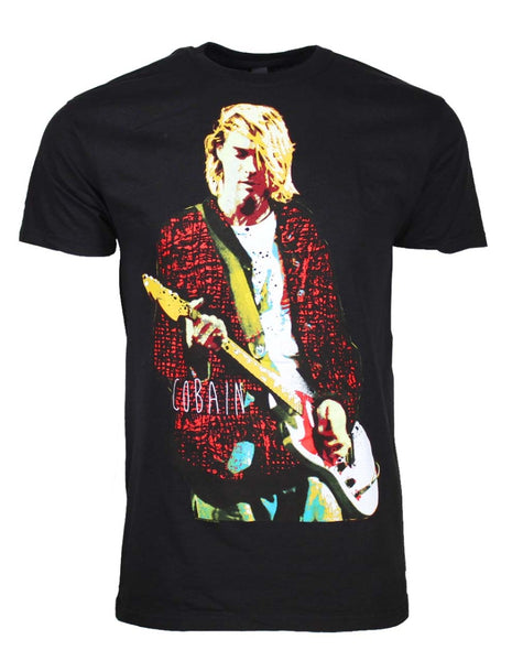 Kurt Cobain Red Jacket Guitar Photo T-Shirt