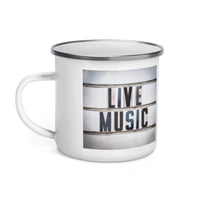 'Live Music' Enamel Camper Mug