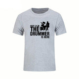 T-Shirt 'Keep Calm The Drummer Is Here' Musique pour hommes Hauts de couleurs variées