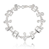 Music notes Bracelet (925 Sterling Silver) for Women Jewelry Accessories