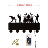 Band Theme LED Hooks Led Multi-color Changing W/ Remote Control Wall Art Hooks (30 cm/ 12 inches wide) SJA