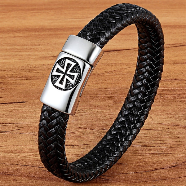 Cross Design Genuine Leather Bracelet Jewelry SJA