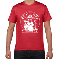 Da Vinci Drums T Shirt Men Cotton Vintage Graphic Music Novelty Streetwear SJA