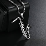 Saxophone Necklace Stainless Steel Chain/ Pendant For Men SJA