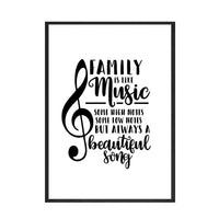 Quote Wall Art Black and White Treble Clef Music Note Quote