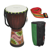 8/10/12 Inch Wooden African Drum Djembe Percussion Musical Instrument Mahogany SJA
