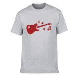 Guitar Music Notes Stars T Shirt Cotton Short Sleeve Tops SJA9