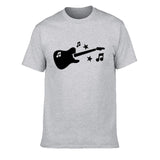 Guitar Music Notes Stars T Shirt Cotton Short Sleeve Tops SJA9