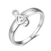 Treble Clef Ring 925 Sterling Silver For Women Musical Notes Fashion Jewelry