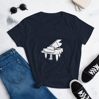 Baby Grand Piano T-Shirt Women's short sleeve 100% Cotton Top